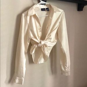 Vintage and silk looking button up long sleeve